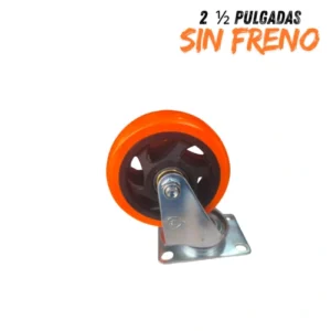 Rueda giratoria de 2 1/2 pulgadas 45kg sin freno