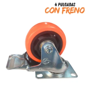 Rueda giratoria de 4 pulgadas 95kg con freno