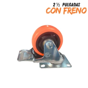 Rueda giratoria de 2 1/2 pulgadas 45kg con freno